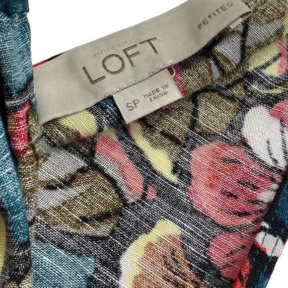 LOFT Petites Ann Taylor Paradise Halter Maxi Dress Tropical Floral Size SP Boho - Picture 5 of 11